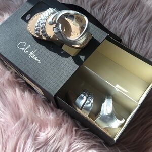 NEW Cole Haan Baby Toddler Silver Braided Sandals Jamie